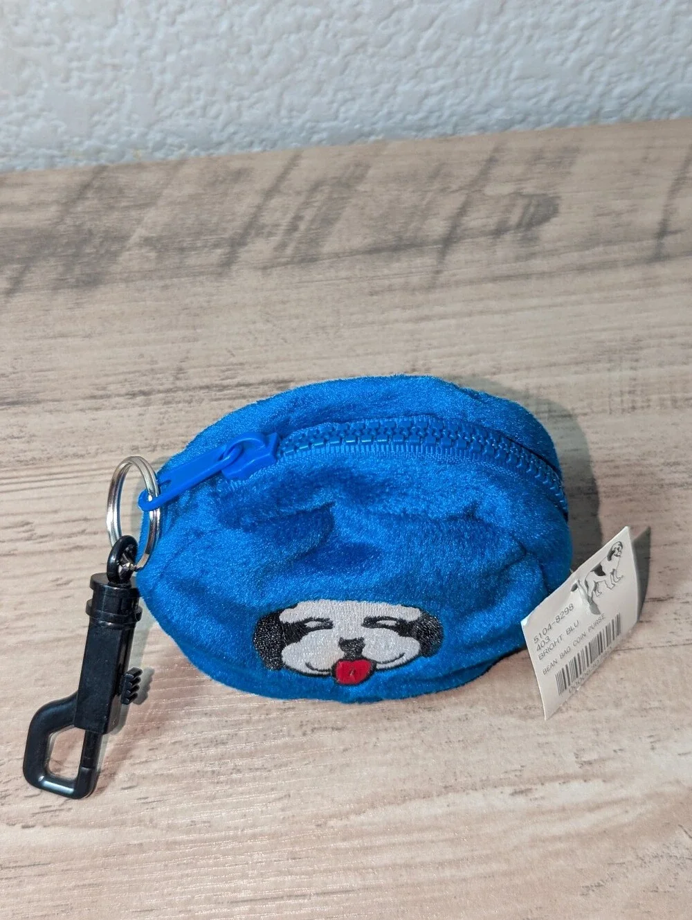 Big Dogs Plush Mascot Key Ring Coin Purse Pouch NWT Blue Vintage